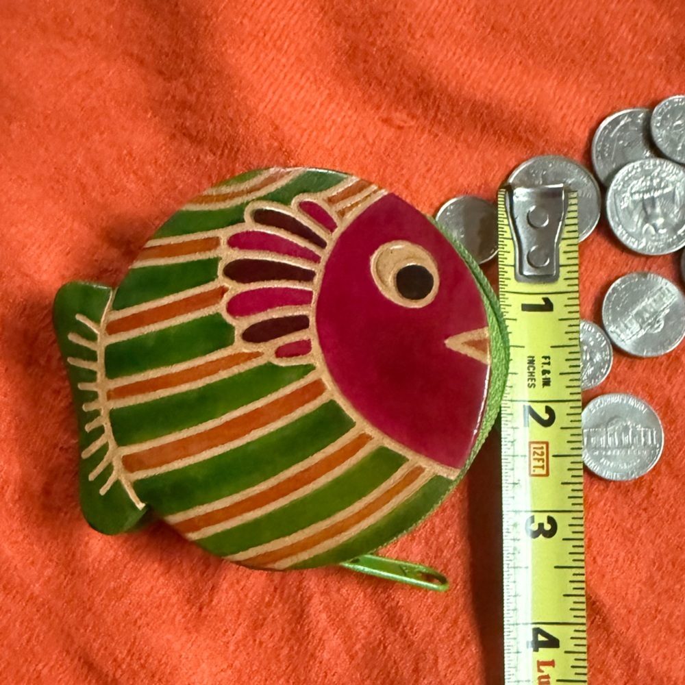 Unique Colorful Leather Fish Coin Purse - Picture 10 of 10
